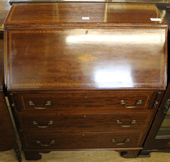 Inlaid mahogany bureau